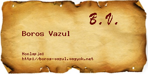Boros Vazul névjegykártya